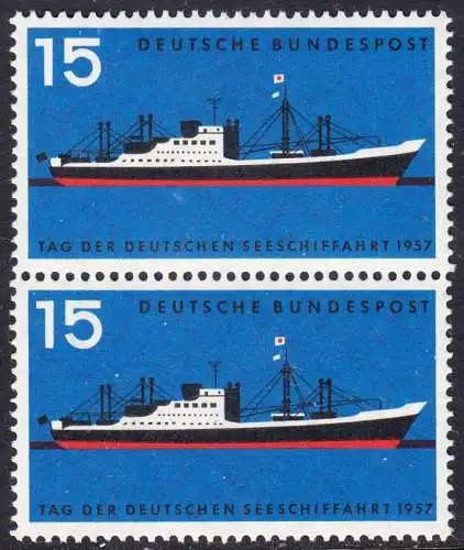 BUND 1957 Michel-Nummer 0257 postfrisch vert.PAAR