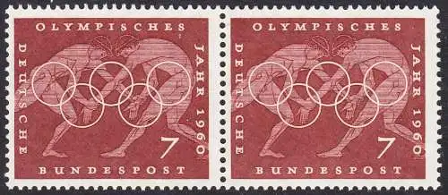 BUND 1960 Michel-Nummer 0332 postfrisch horiz.PAAR