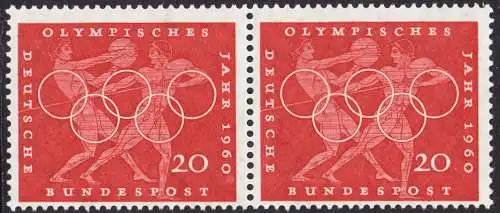 BUND 1960 Michel-Nummer 0334 postfrisch horiz.PAAR