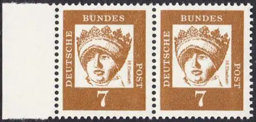 BUND 1961 Michel-Nummer 0348y postfrisch horiz.PAAR RAND links (b)
