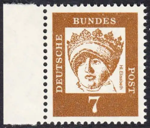 BUND 1961 Michel-Nummer 0348x postfrisch EINZELMARKE RAND links