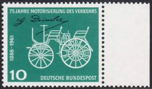 BUND 1961 Michel-Nummer 0363 postfrisch EINZELMARKE RAND rechts