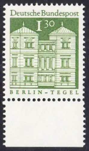BUND 1966 Michel-Nummer 0502 postfrisch EINZELMARKE RAND unten