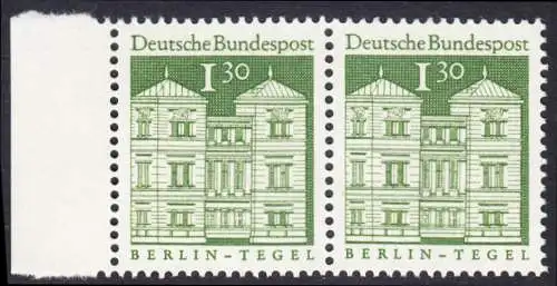 BUND 1966 Michel-Nummer 0502 postfrisch horiz.PAAR RAND links