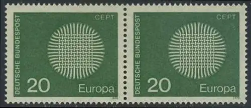 BUND 1970 Michel-Nummer 0620 postfrisch horiz.PAAR