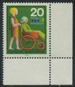 BUND 1970 Michel-Nummer 0631 postfrisch EINZELMARKE ECKRAND unten rechts