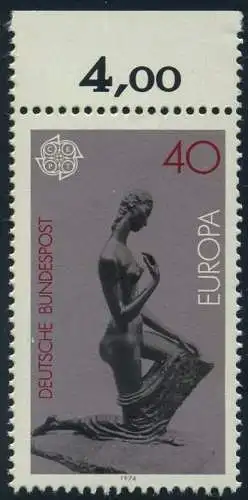 BUND 1974 Michel-Nummer 0805 postfrisch EINZELMARKE RAND oben (a)