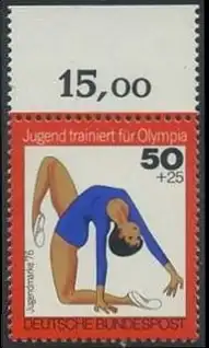 BUND 1976 Michel-Nummer 0884 postfrisch EINZELMARKE RAND oben