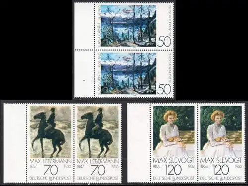 BUND 1978 Michel-Nummer 0986-0988 postfrisch SATZ(3) horiz.PAARE RÄNDER links