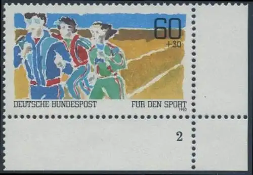 BUND 1982 Michel-Nummer 1127 postfrisch EINZELMARKE ECKRAND unten rechts (FN)
