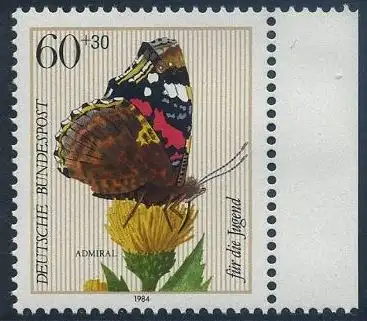 BUND 1984 Michel-Nummer 1203 postfrisch EINZELMARKE RAND rechts