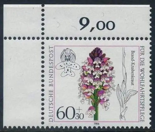 BUND 1984 Michel-Nummer 1226 postfrisch EINZELMARKE ECKRAND oben links