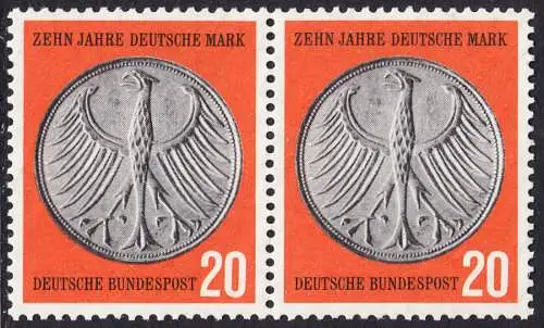 BUND 1958 Michel-Nummer 0291 postfrisch horiz.PAAR