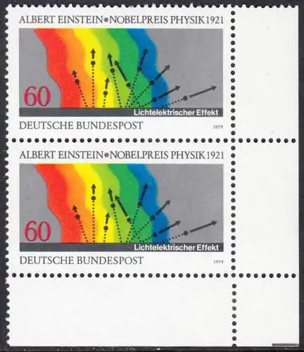 BUND 1979 Michel-Nummer 1019 postfrisch vert.PAAR ECKRAND unten rechts