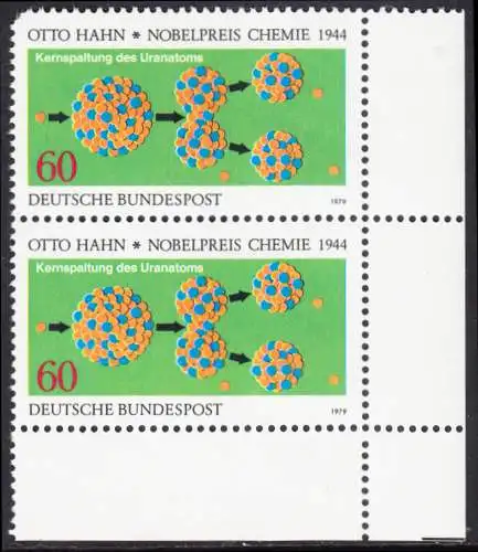 BUND 1979 Michel-Nummer 1020 postfrisch vert.PAAR ECKRAND unten rechts