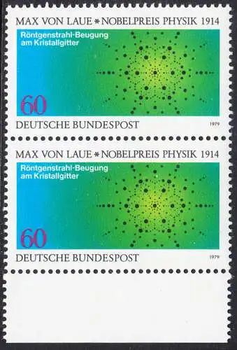 BUND 1979 Michel-Nummer 1021 postfrisch vert.PAAR RAND unten