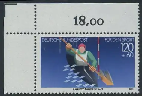 BUND 1985 Michel-Nummer 1239 postfrisch EINZELMARKE ECKRAND oben links