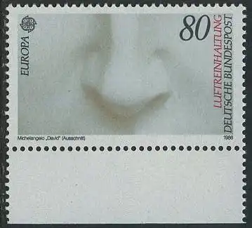 BUND 1986 Michel-Nummer 1279 postfrisch EINZELMARKE RAND unten