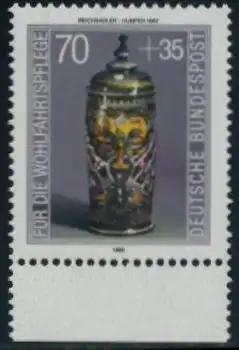 BUND 1986 Michel-Nummer 1297 postfrisch EINZELMARKE RAND unten