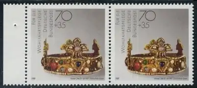 BUND 1988 Michel-Nummer 1385 postfrisch horiz.PAAR RAND links