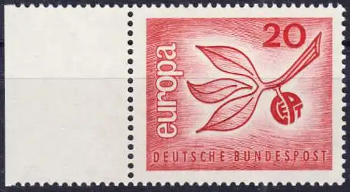 BUND 1965 Michel-Nummer 0484 postfrisch EINZELMARKE RAND links
