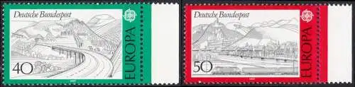 BUND 1977 Michel-Nummer 0934-0935 postfrisch SATZ(2) EINZELMARKEN RÄNDER rechts