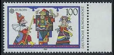 BUND 1989 Michel-Nummer 1418 postfrisch EINZELMARKE RAND rechts