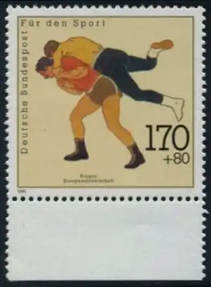 BUND 1991 Michel-Nummer 1502 postfrisch EINZELMARKE RAND unten