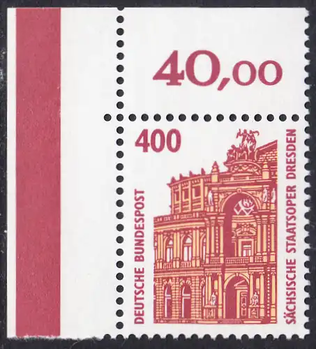 BUND 1991 Michel-Nummer 1562 postfrisch EINZELMARKE ECKRAND oben links