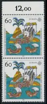 BUND 1992 Michel-Nummer 1608 postfrisch vert.PAAR RAND oben