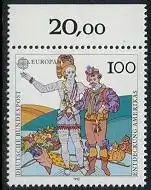 BUND 1992 Michel-Nummer 1609 postfrisch EINZELMARKE oben 