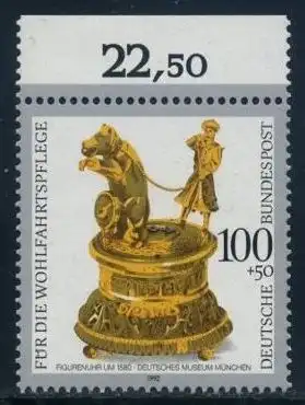 BUND 1992 Michel-Nummer 1634 postfrisch EINZELMARKE RAND oben