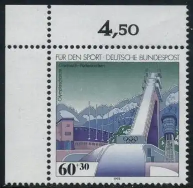 BUND 1993 Michel-Nummer 1650 postfrisch EINZELMARKE ECKRAND oben links