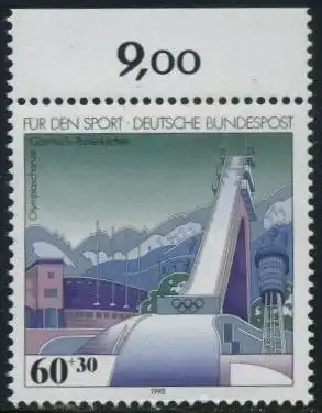 BUND 1993 Michel-Nummer 1650 postfrisch EINZELMARKE RAND oben 