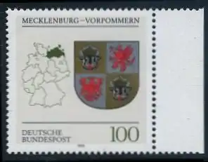 BUND 1993 Michel-Nummer 1661 postfrisch EINZELMARKE RAND rechts