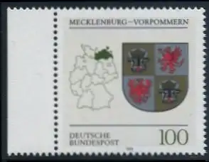 BUND 1993 Michel-Nummer 1661 postfrisch EINZELMARKE RAND links