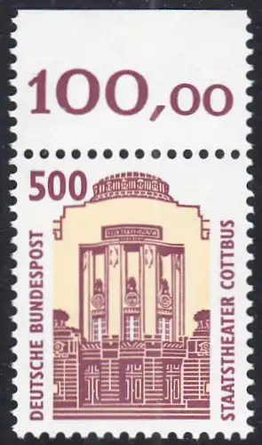 BUND 1993 Michel-Nummer 1679 postfrisch EINZELMARKE RAND oben 