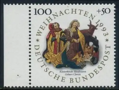 BUND 1993 Michel-Nummer 1708 postfrisch EINZELMARKE ECKRAND links