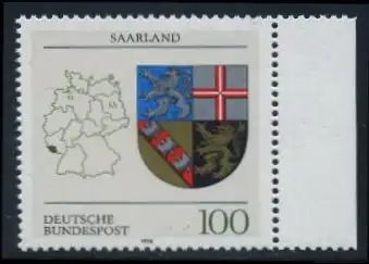 BUND 1994 Michel-Nummer 1712 postfrisch EINZELMARKE RAND rechts