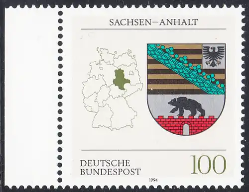 BUND 1994 Michel-Nummer 1714 postfrisch EINZELMARKE RAND links