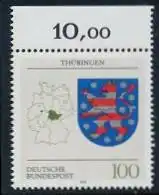 BUND 1994 Michel-Nummer 1716 postfrisch EINZELMARKE RAND oben