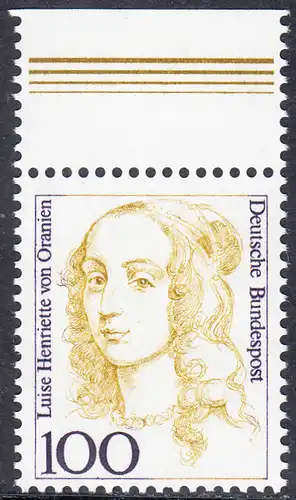 BUND 1994 Michel-Nummer 1756 postfrisch EINZELMARKE RAND oben 