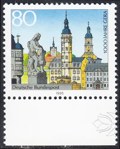 BUND 1995 Michel-Nummer 1772 postfrisch EINZELMARKE RAND unten (a)