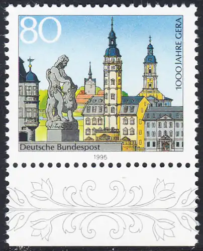 BUND 1995 Michel-Nummer 1772 postfrisch EINZELMARKE RAND unten (b)