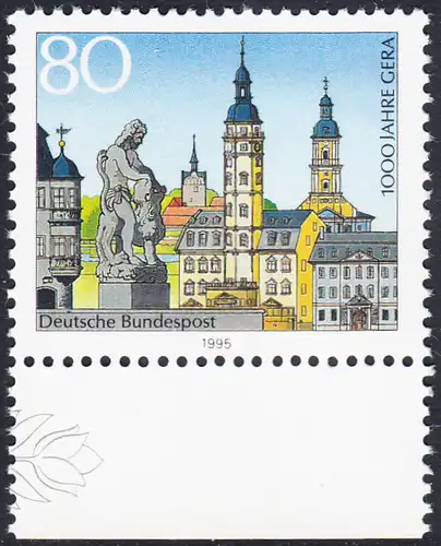 BUND 1995 Michel-Nummer 1772 postfrisch EINZELMARKE RAND unten (c)