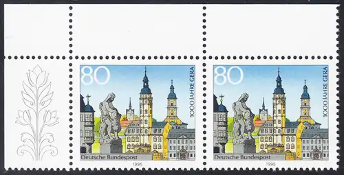 BUND 1995 Michel-Nummer 1772 postfrisch horiz.PAAR ECKRAND oben links