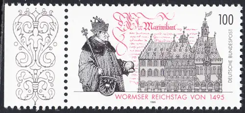 BUND 1995 Michel-Nummer 1773 postfrisch EINZELMARKE RAND links