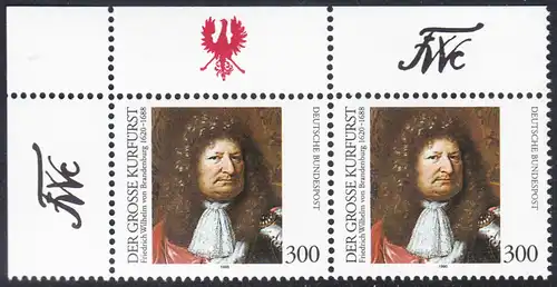 BUND 1995 Michel-Nummer 1781 postfrisch horiz.PAAR ECKRAND oben links