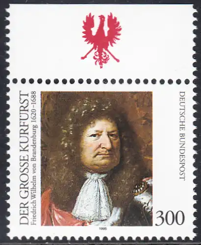 BUND 1995 Michel-Nummer 1781 postfrisch EINZELMARKE RAND oben (b)