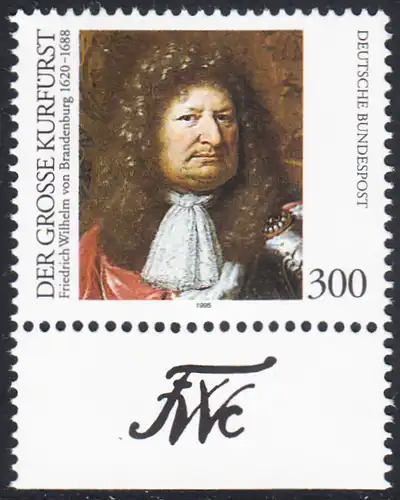 BUND 1995 Michel-Nummer 1781 postfrisch EINZELMARKE RAND unten (a)